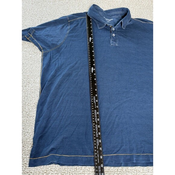 Johnston & Murphy Short Sleeve Contrast Stitch Faded Black Polo Mens XXL - Picture 5 of 7